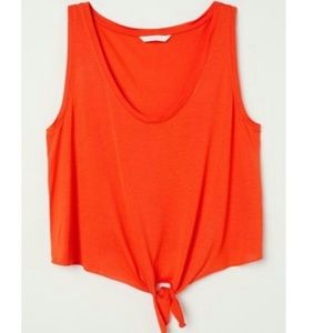 H&M Orange Tie Band Top